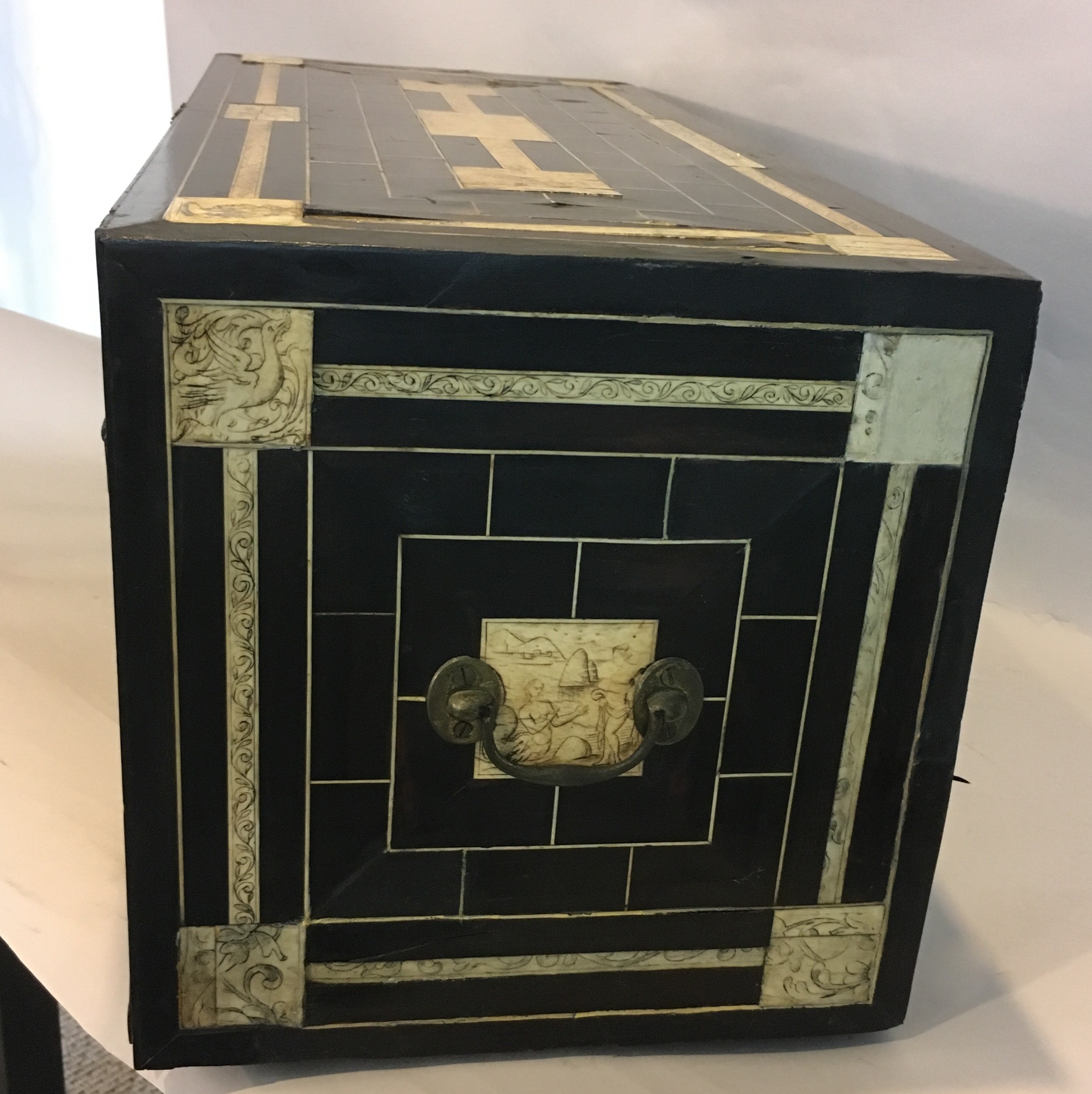 16th c. ebony and ivory desk cabinet