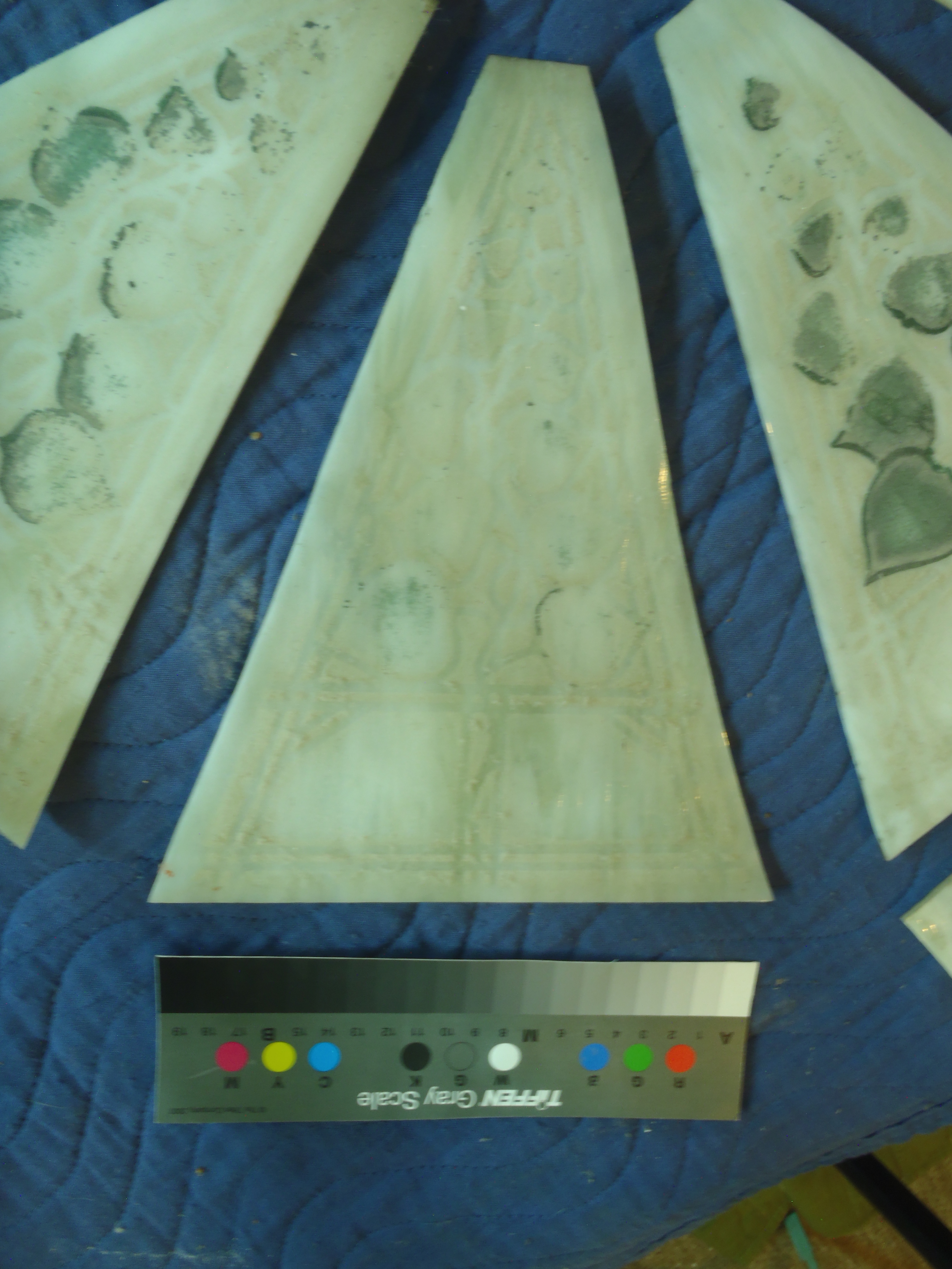 Faded glass lampshade panels