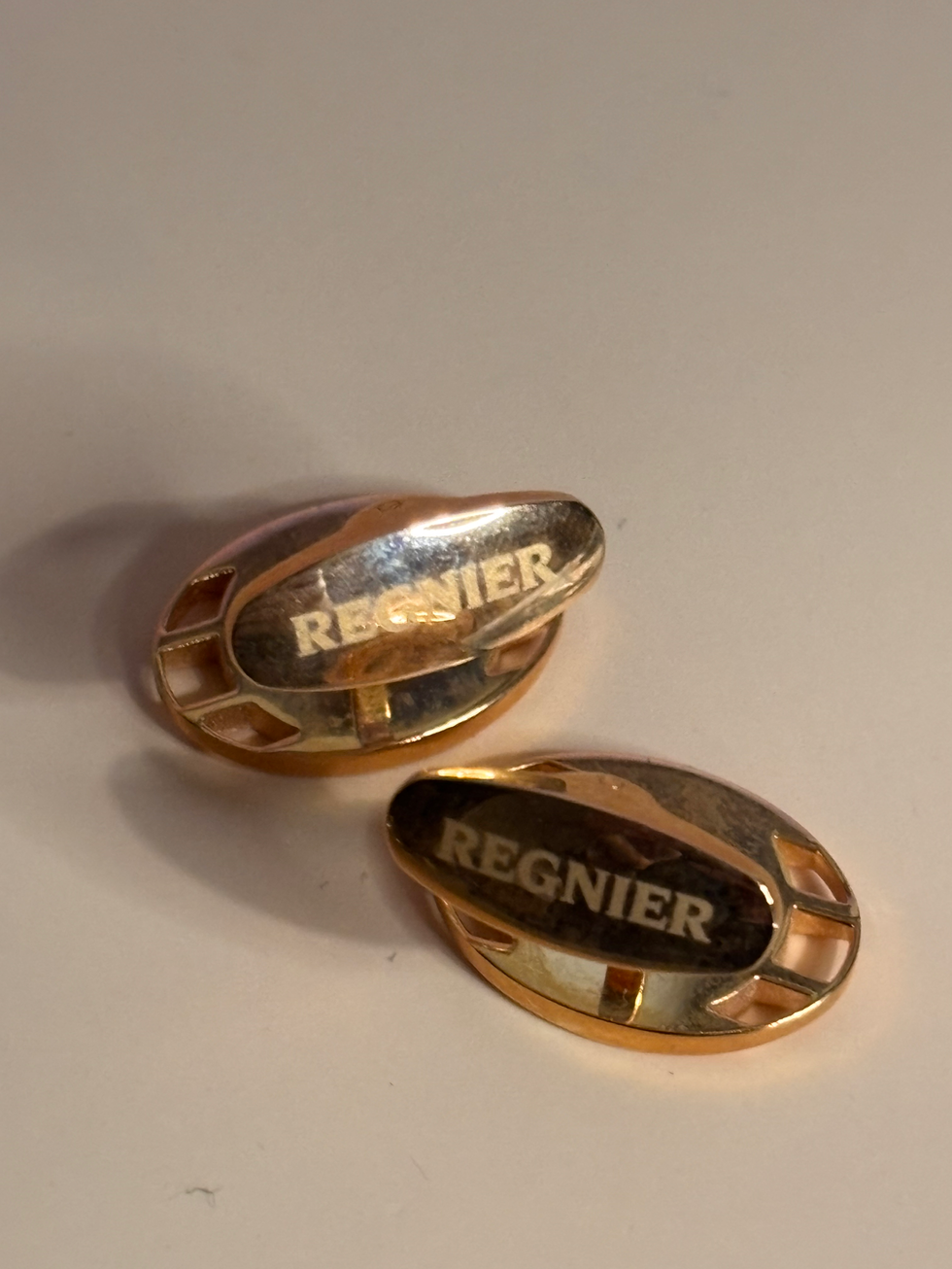 Boutons de manchette Régnier homme – Acier inoxydable rose cuivré