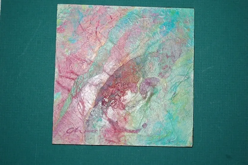 Peinture abstraite thème du vin – Nader Chamlou – 18 x 18 cm