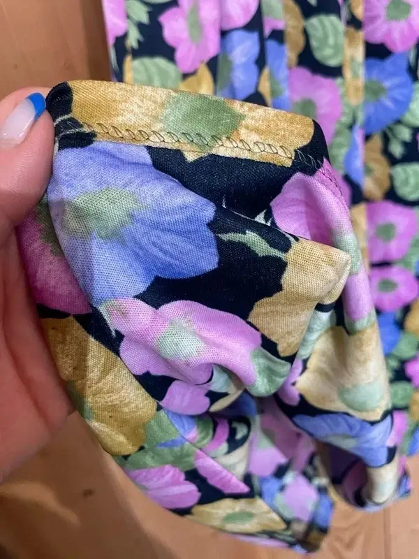 Jupe vintage rétro plissée fleurie violet rose jaune T36/38