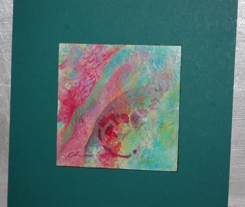 Peinture abstraite thème du vin – Nader Chamlou – 18 x 18 cm