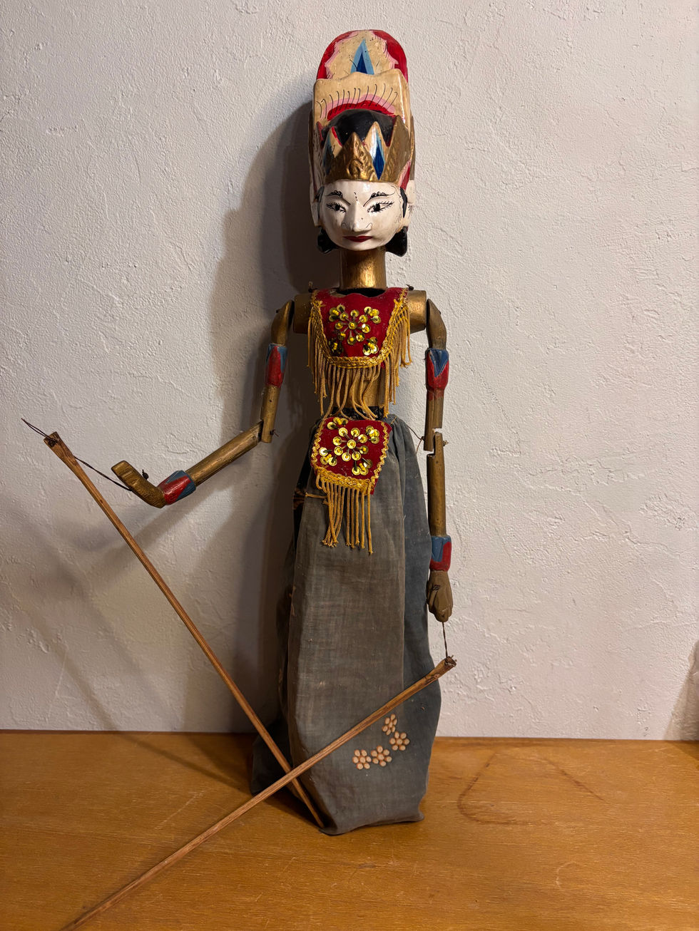 Marionnette balinaise indonésienne ancienne vintage – 60 cm