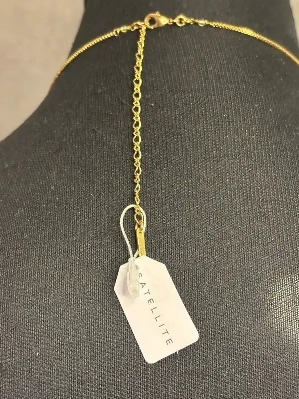 Satellite collier doré à l’or fin 14/18 carats orange jaune nacré