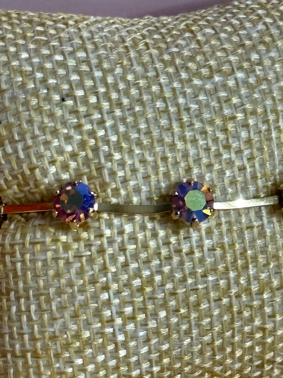 Bracelet Agatha doré cristaux Topaze fantaisie 17 cm