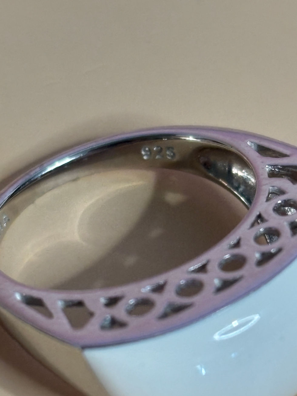 Bague Agatha demi-jonc argent 925 dessus blanc T56