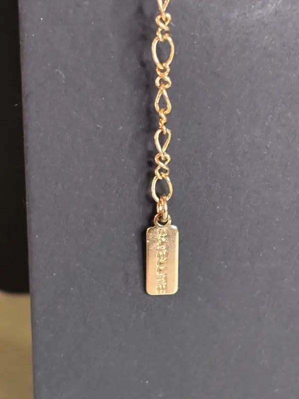 Satellite collier doré à l’or fin 14/18 carats noir violet vert – cuir daim