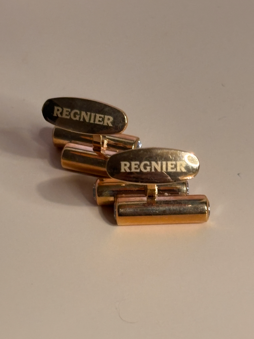 Boutons de manchette Régnier homme en acier inoxydable rose cuivré