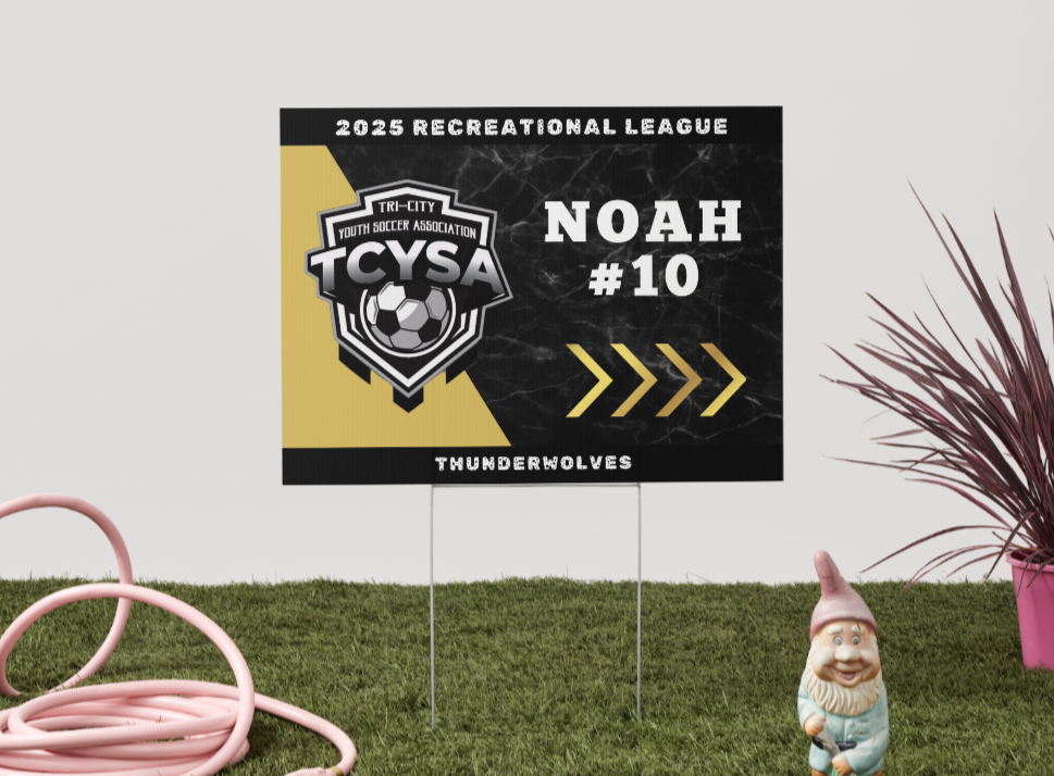 Miniatura: Letrero de jardín de jugador orgulloso de TCYSA