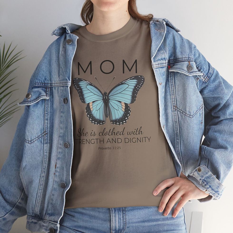 Miniatura: Christian Butterfly Shirt for mom, Clothed with Strength and Dignity, GGOD101-22