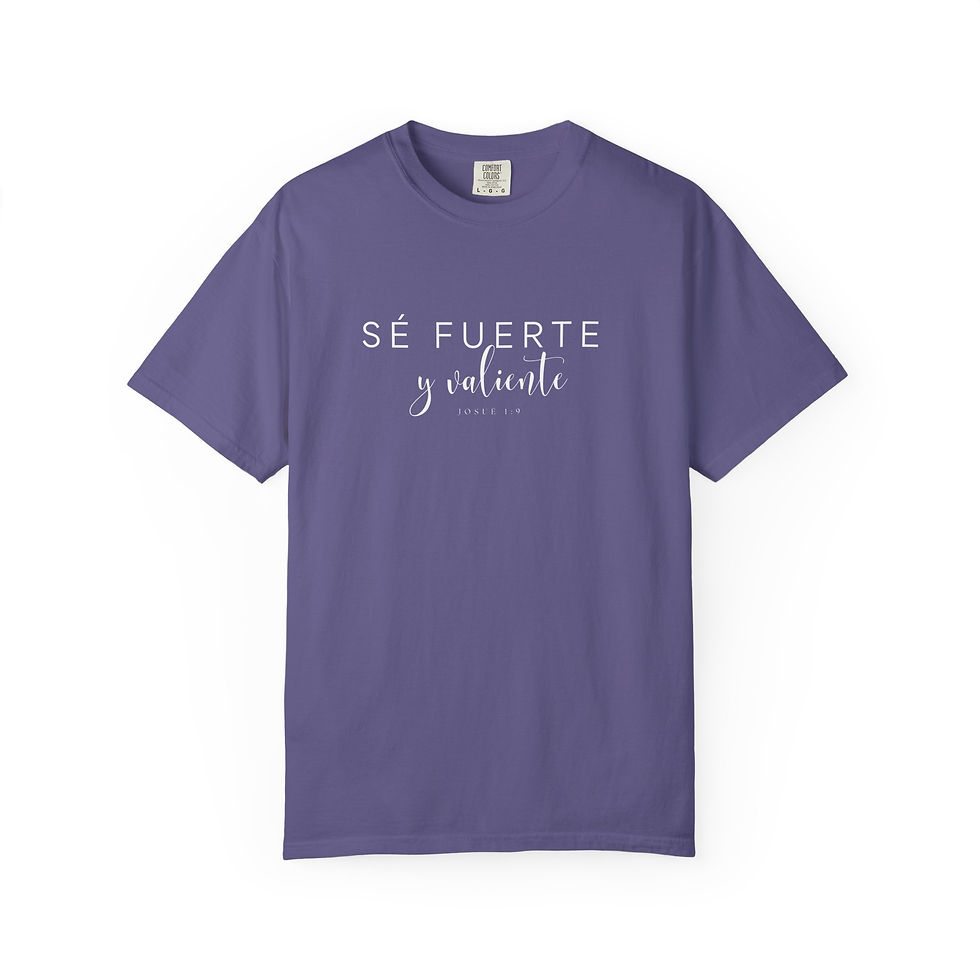 Miniatura: Esfuerzate y se Valiente Unisex T-shirt - Spanish Christian Gift, GGOD111-25