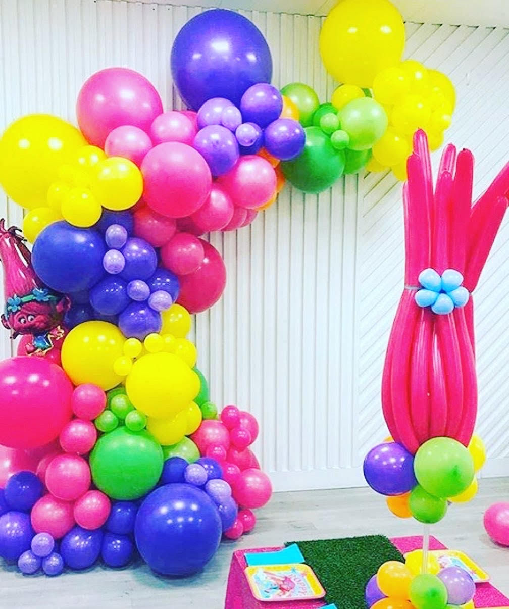Arco palloncini scomposto Trolls