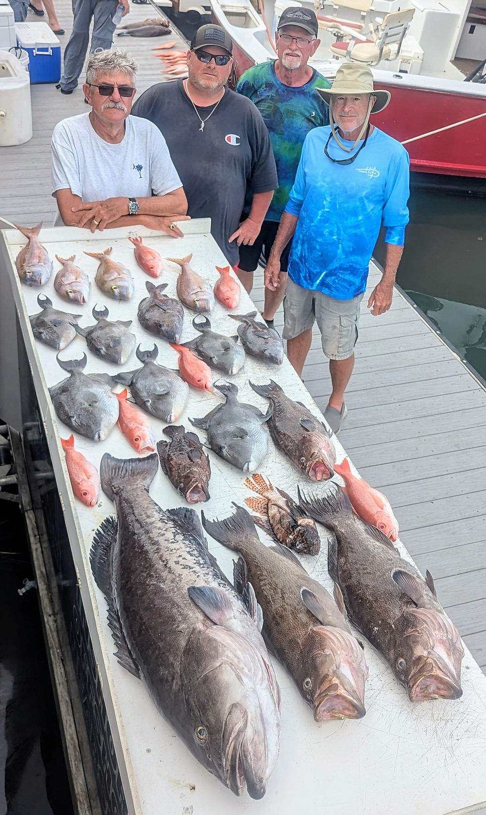 Eye-level view of a couple enjoying fishing on a boat