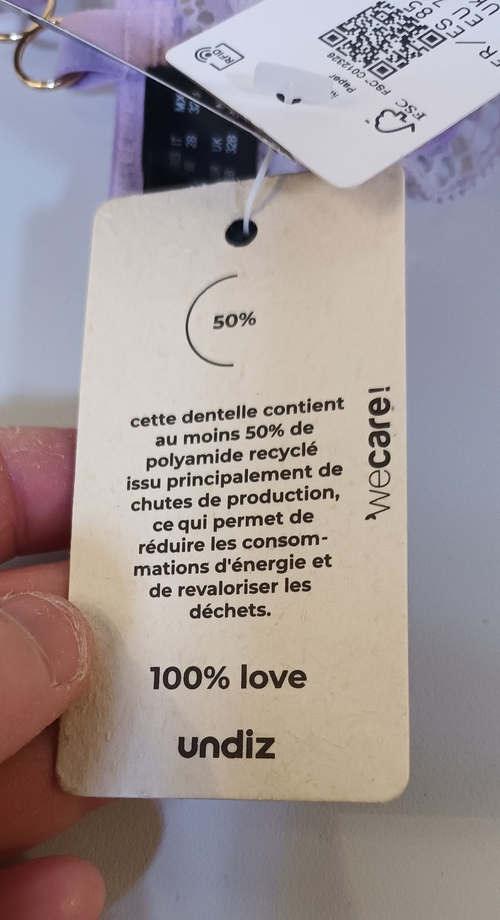 Miniature : Soutien-gorge push-up lilas Undiz Taille 85B