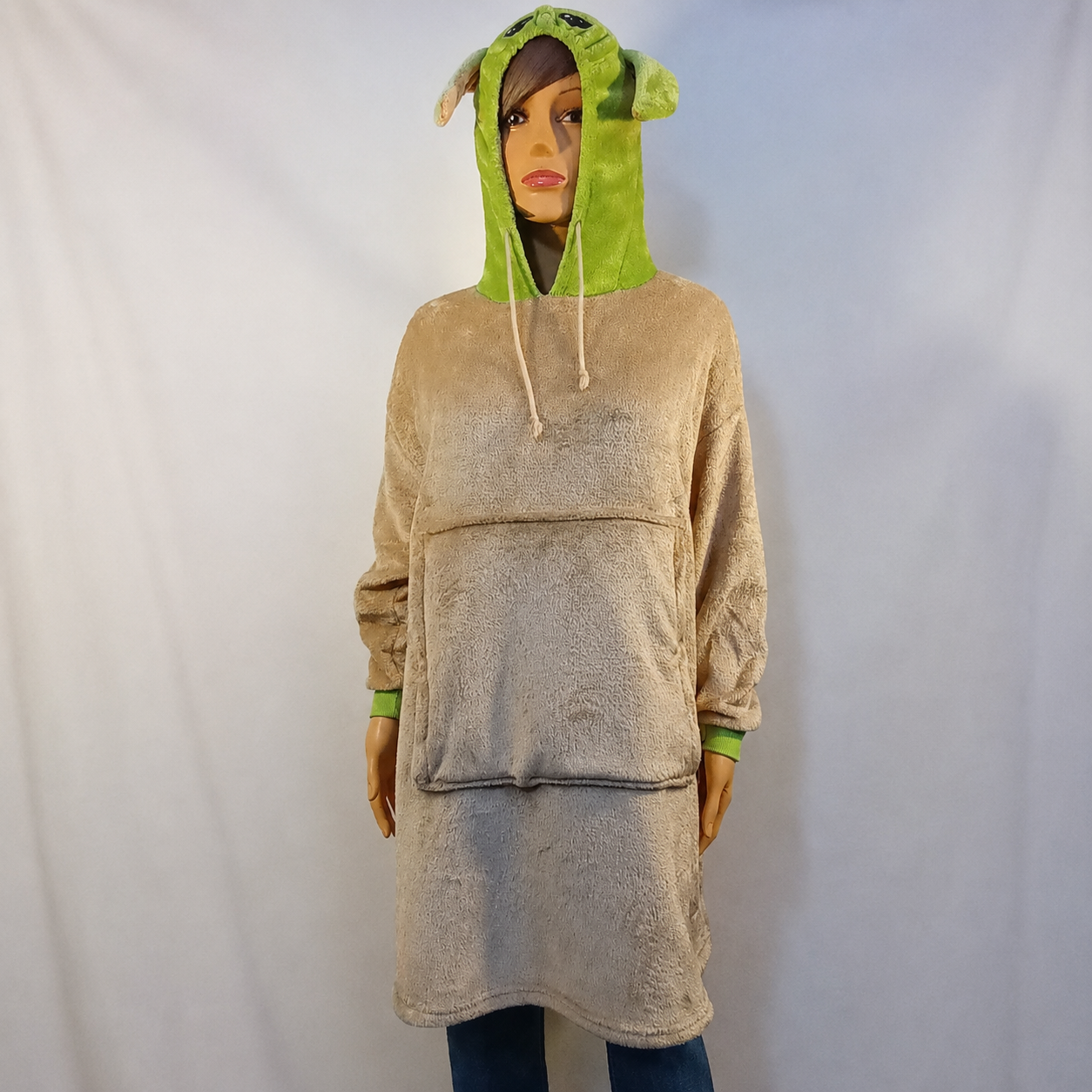 Sweat Plaid Star Wars™ Grogu (Baby Yoda) Beige – Capuche Fantaisie – Taille S/M