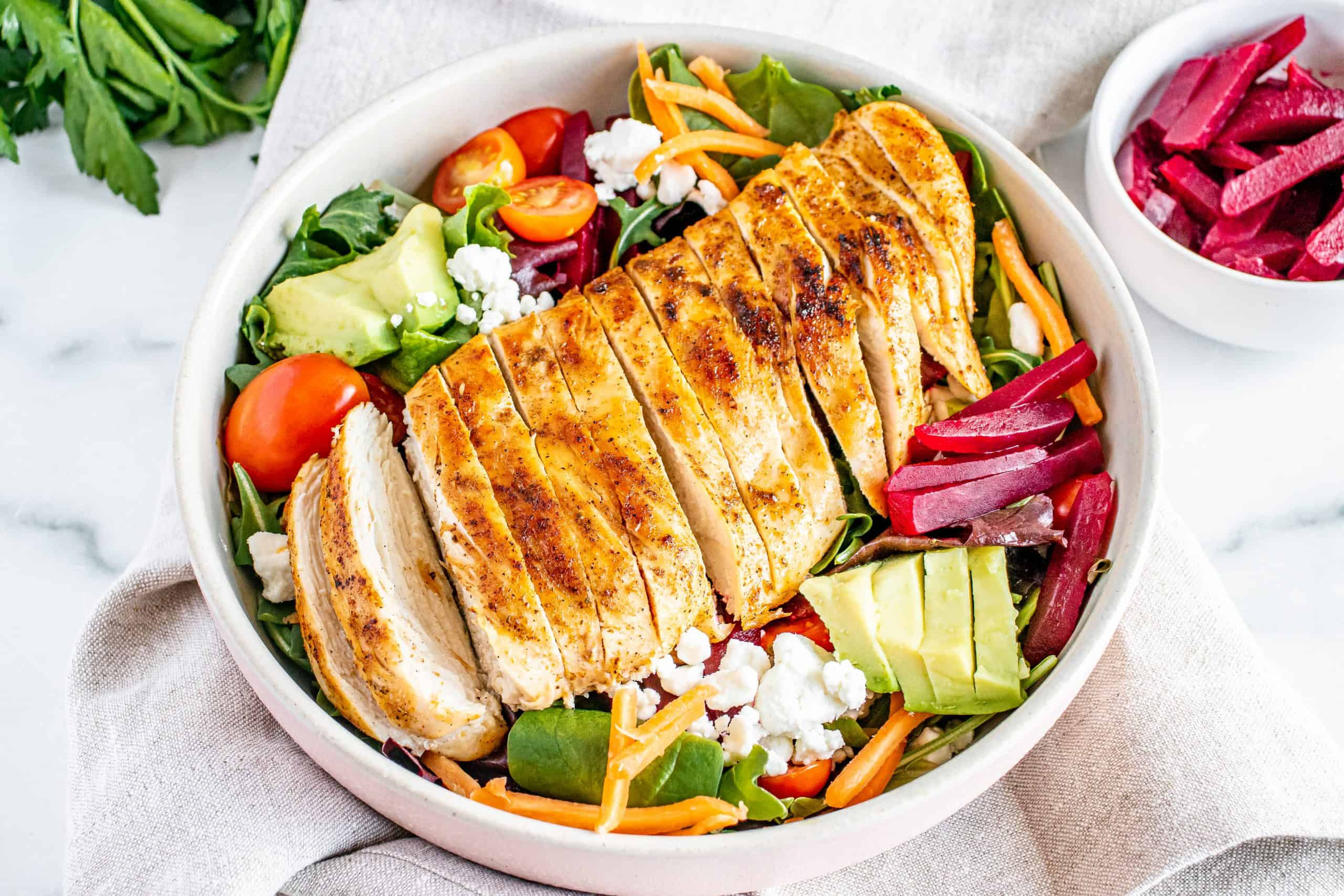 6 oz Blacken Chicken over a Chef Salad