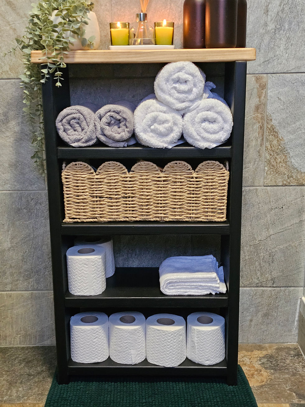 wooden bathroom shelves