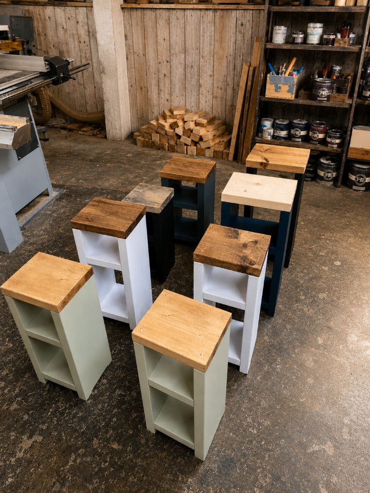 wooden bedside tables