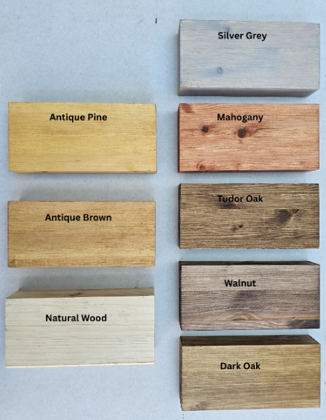 Wax selection colour chart for Woodenify wooden side table top
