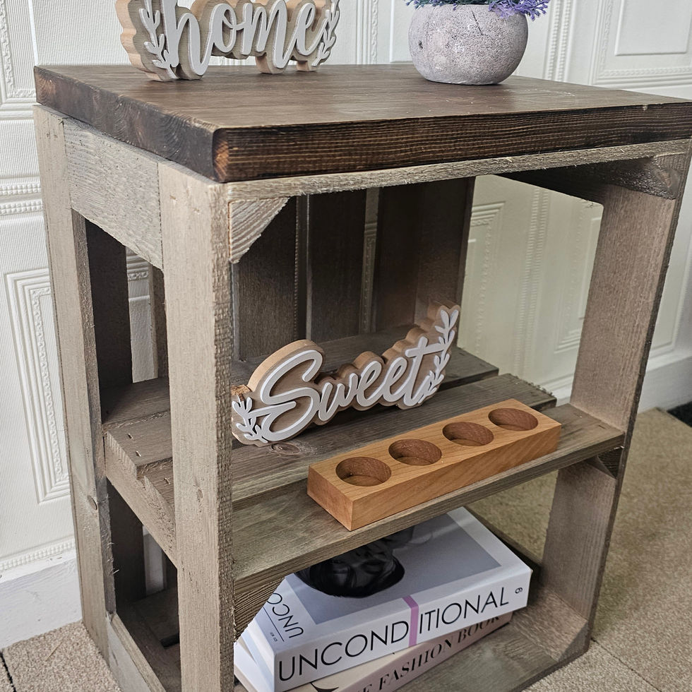 Solid wood crate shelving unit