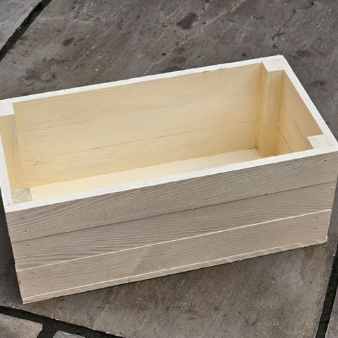 Solid pine wooden crate painted finish