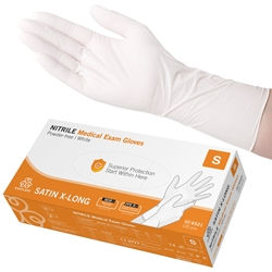 Handskar nitril evercare SATIN x-lång vit AQL 1,5 S 100st/fp