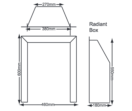 Crystal fires Super radiant inset gas fire dimensions