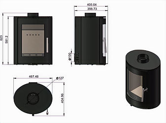 Charlton Ecodesign Freestanding Stove dimensions