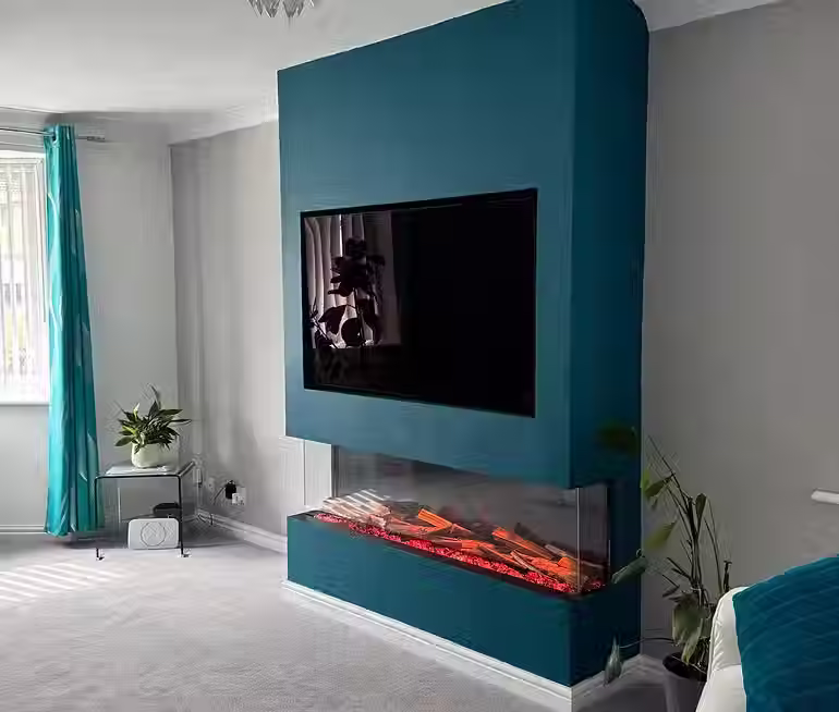 Media wall installed in Warrington, with Advanced Fires 1500mm fire