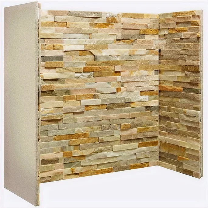 Gallery Staggered Oyster Slate Fireplace Chamber Panels.