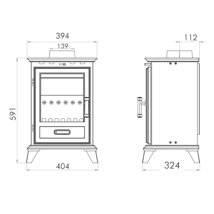 Gallery classic 5 eco gas stove dimensions