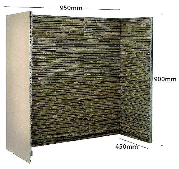Gallery Olive Slate Waterfall Fireplace Chamber Panels.