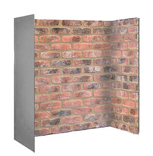 MI-FLUE Chamber Antique Rustic Brick 1000(H) x Back panel 950(W) x Side panel 450(D)