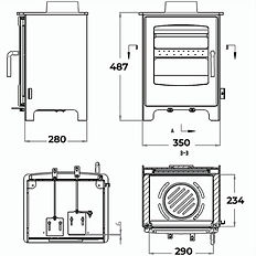 Solway Medium MF, 5kW dimensions