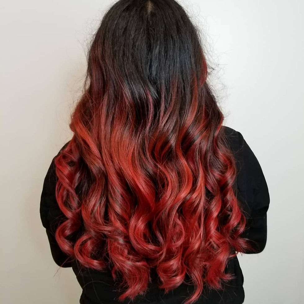 Dimensional Red Balayage