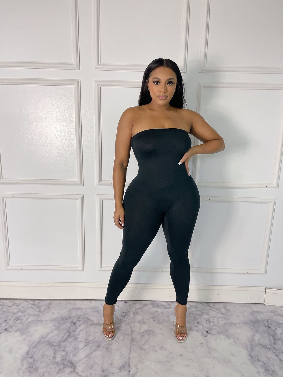 Thumbnail: Rihanna Solid Tube Jumpsuit