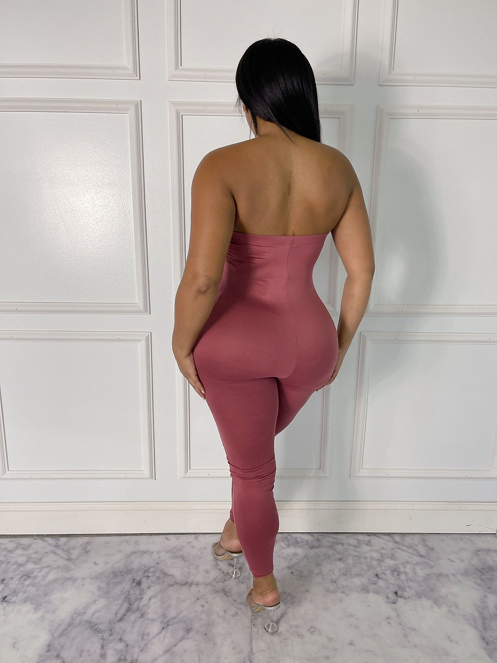 Thumbnail: Rihanna Solid Tube Jumpsuit