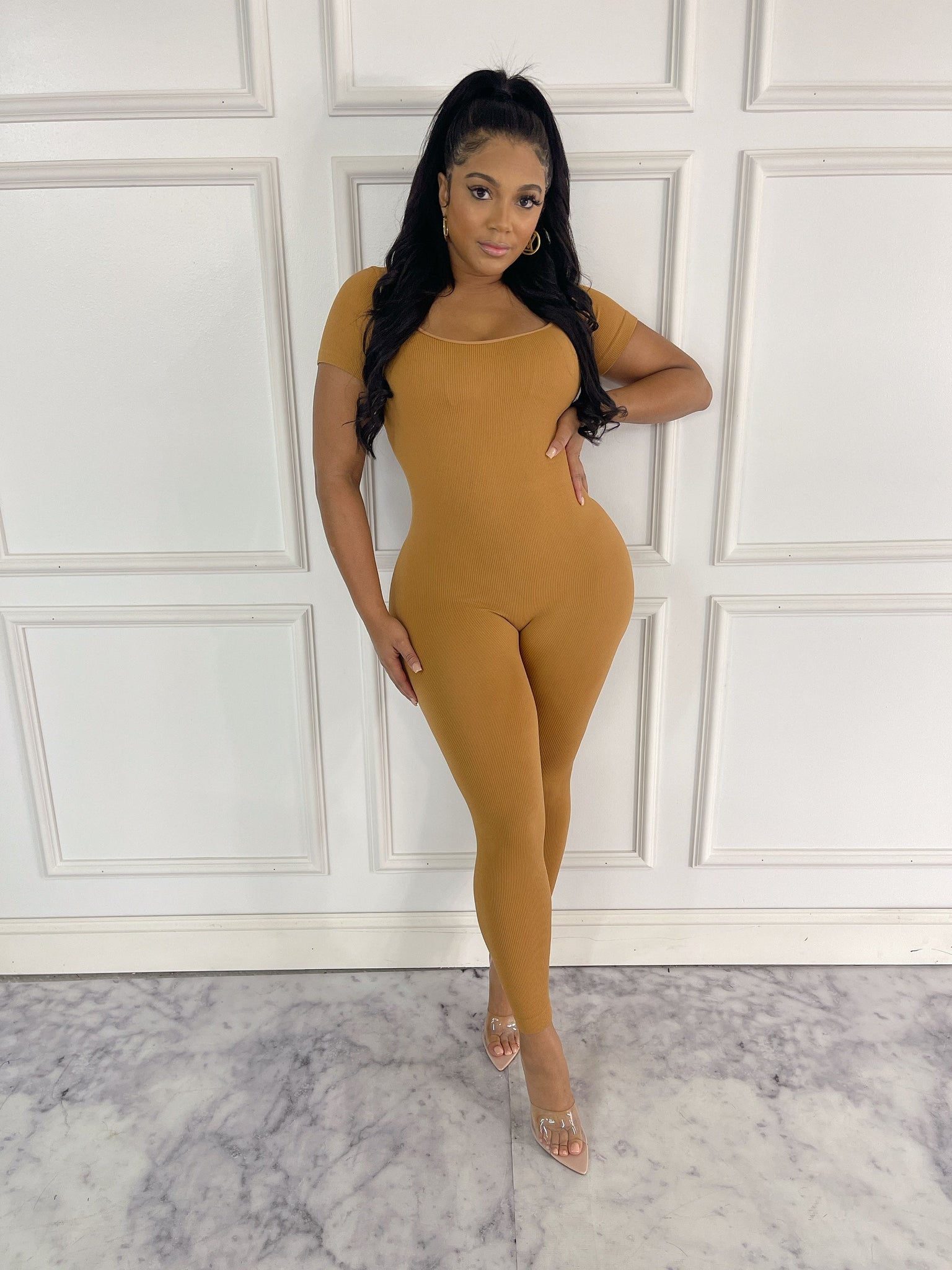 Snatched Seamless Ribbed Jumpsuit