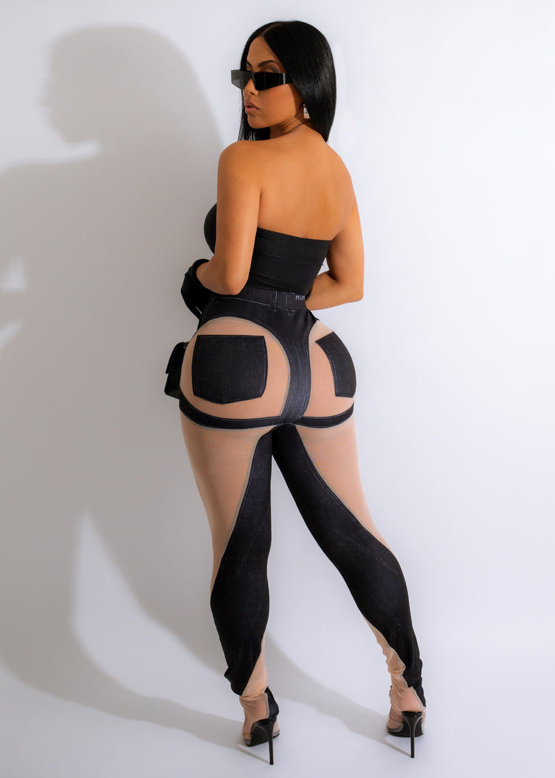 Thumbnail: Hot Topics Mesh Blocked Leggings