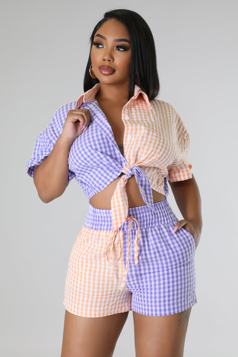 Thumbnail: Plaid Moment Short Set