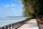 Walkway straight, Beach Road, Saipan_The Beach Road walkway in Garapan is a favorite of ma