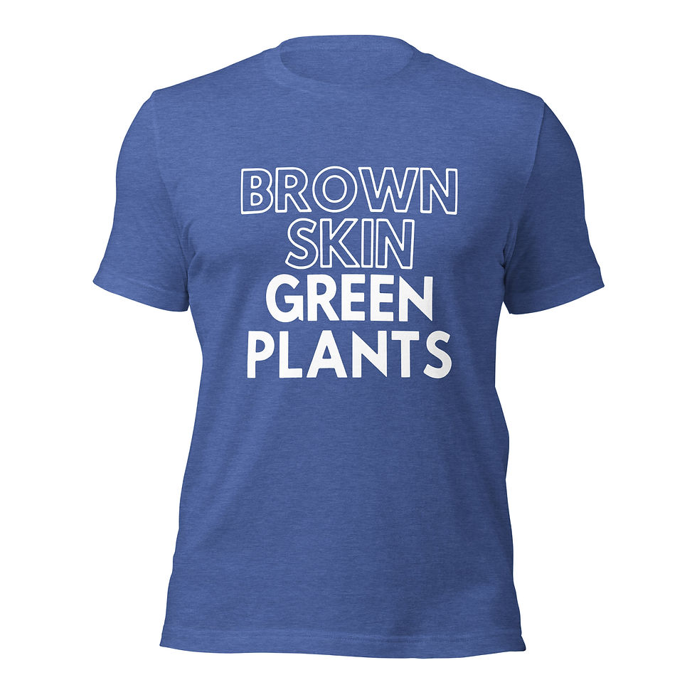 Thumbnail: Unisex T-shirt: Brown Skin Green Plants