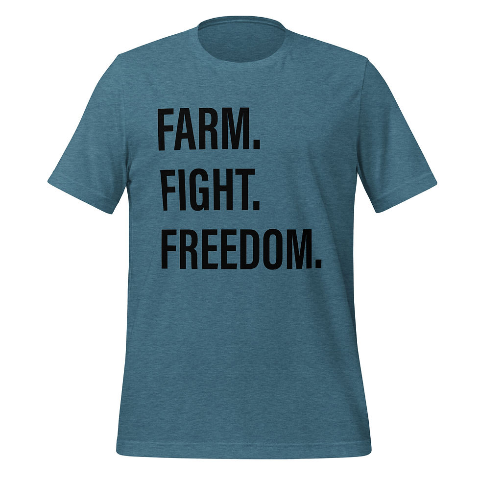 Thumbnail: Unisex t-shirt, Farm Fight Freedom