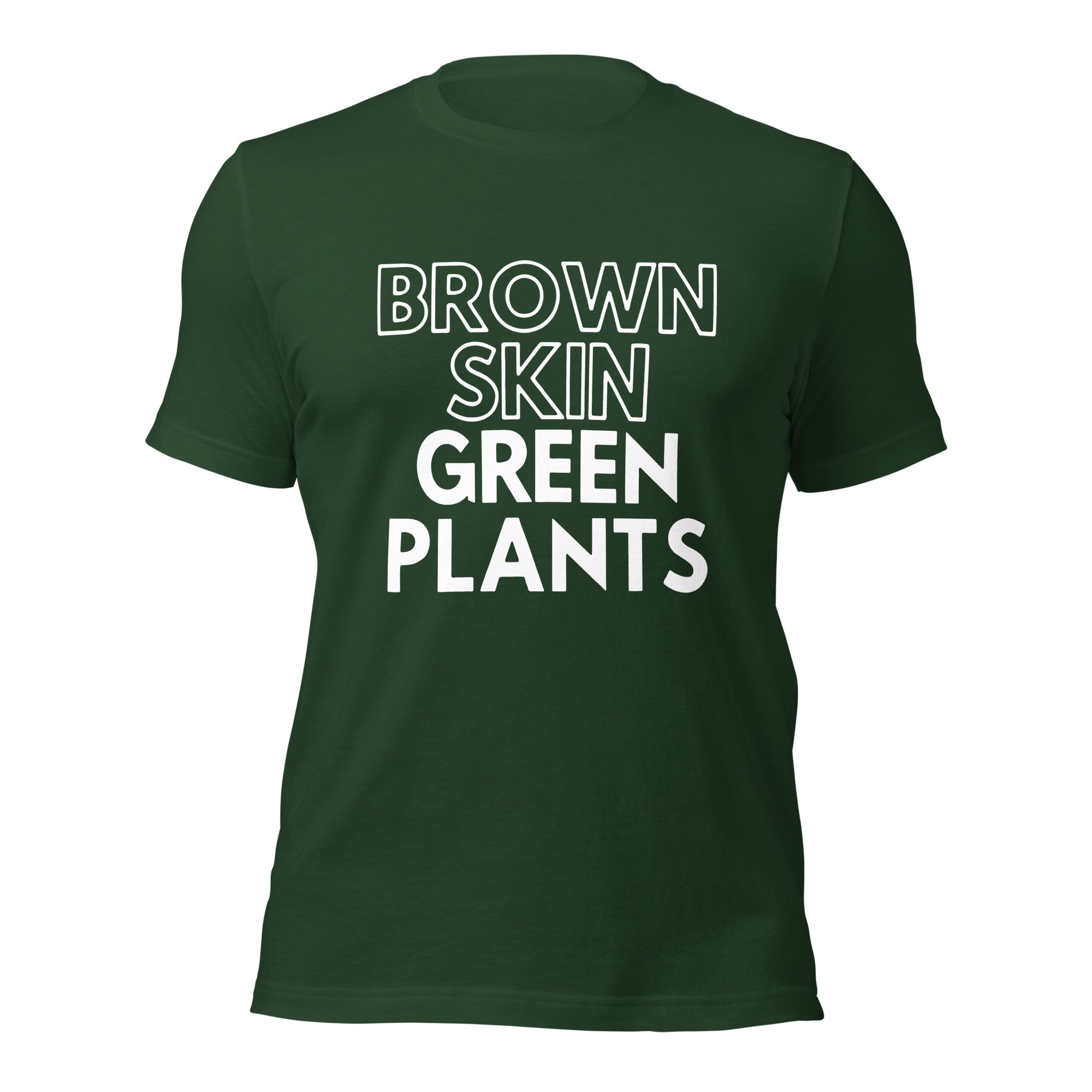 Unisex T-shirt: Brown Skin Green Plants