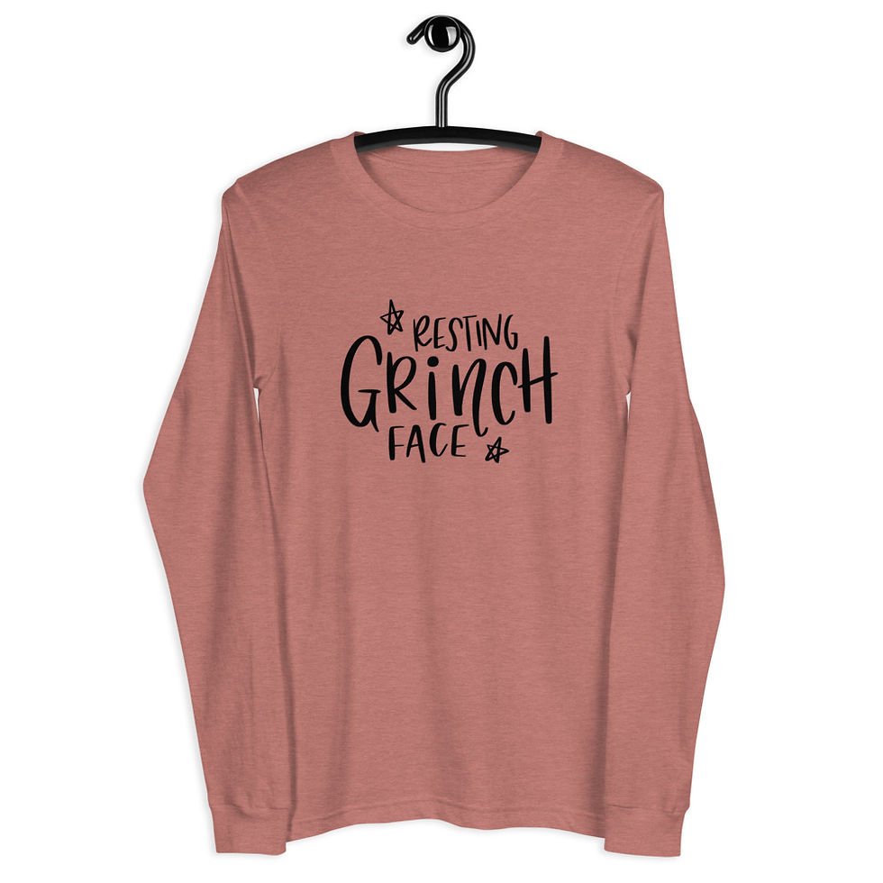 Thumbnail: Resting Grinch Face Unisex Long Sleeve Tee