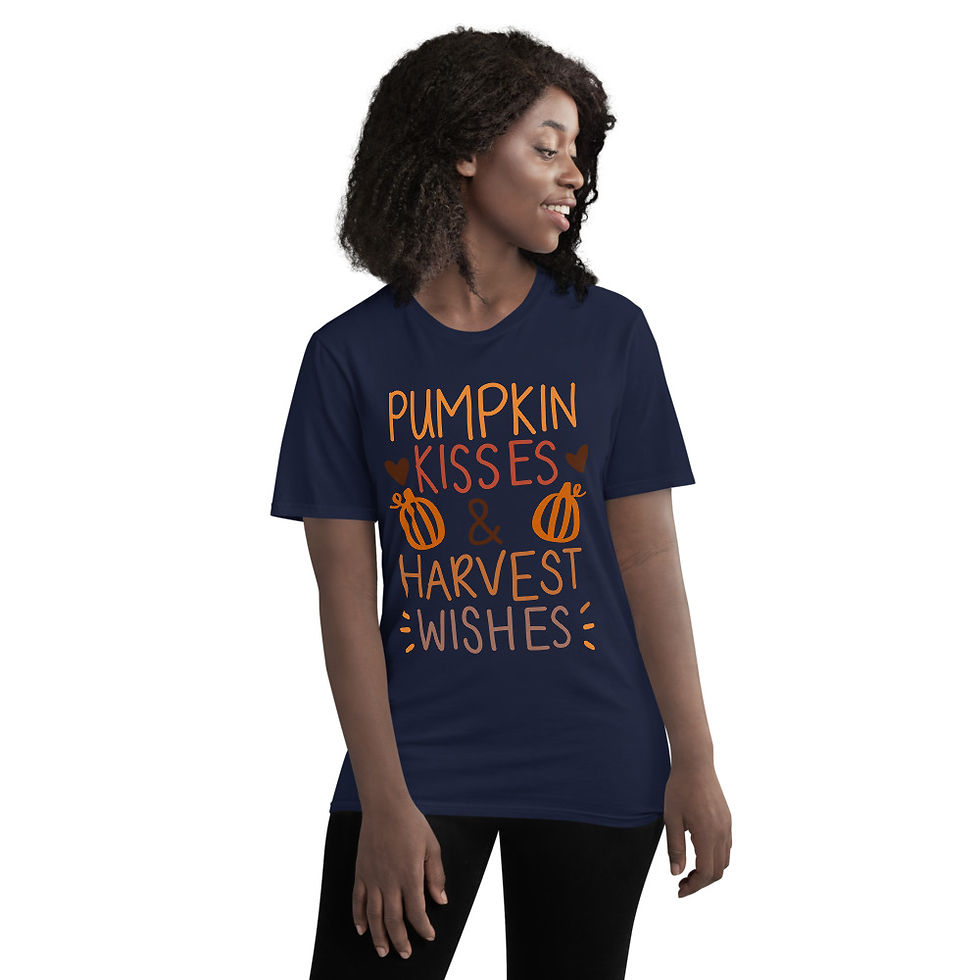 Thumbnail: Pumpkin Kisses and Harvest Wishes Short-Sleeve T-Shirt