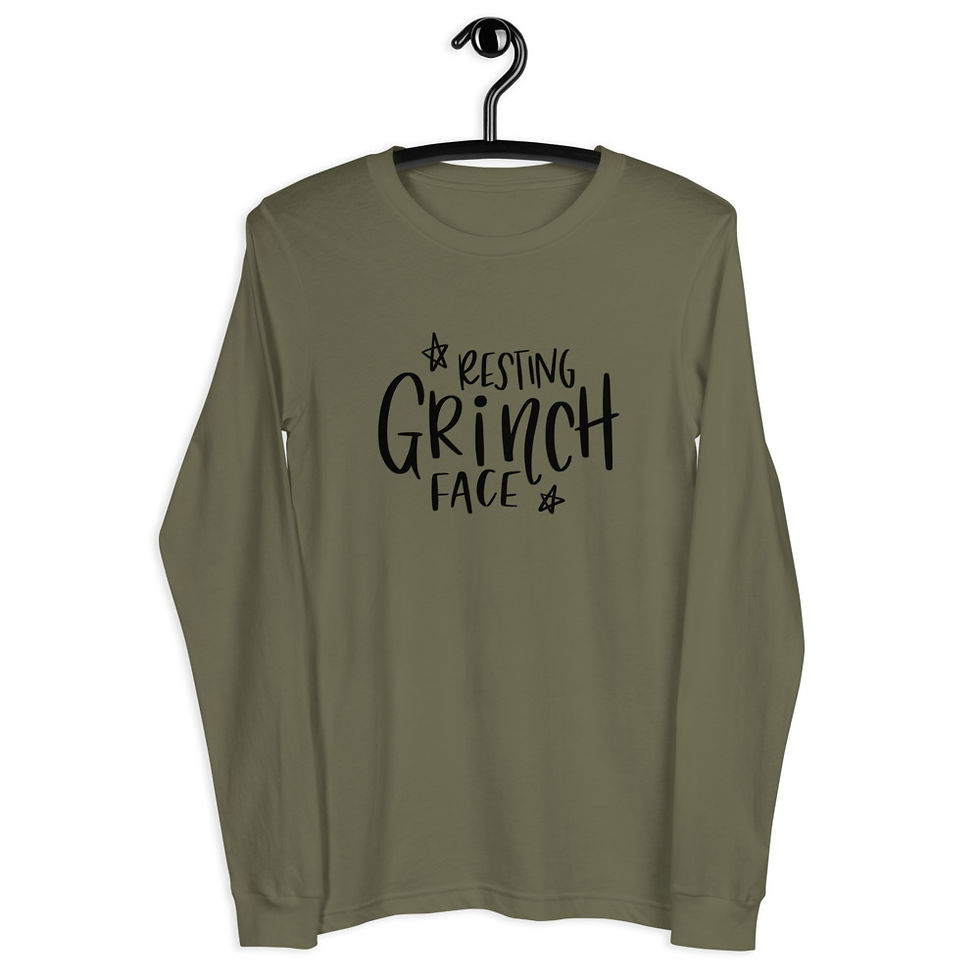 Thumbnail: Resting Grinch Face Unisex Long Sleeve Tee