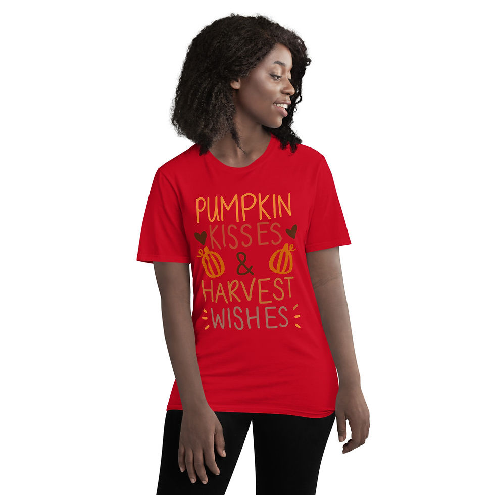 Thumbnail: Pumpkin Kisses and Harvest Wishes Short-Sleeve T-Shirt