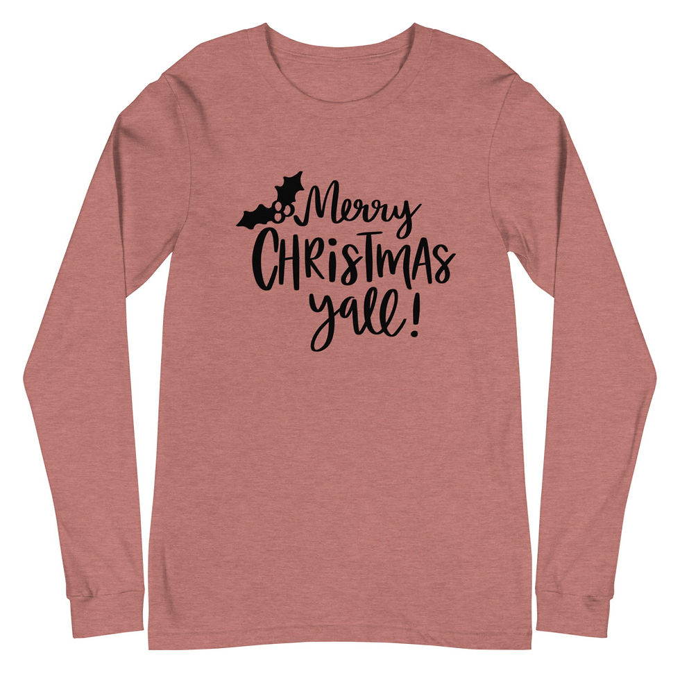 Thumbnail: Merry Christmas Yall Unisex Long Sleeve Tee