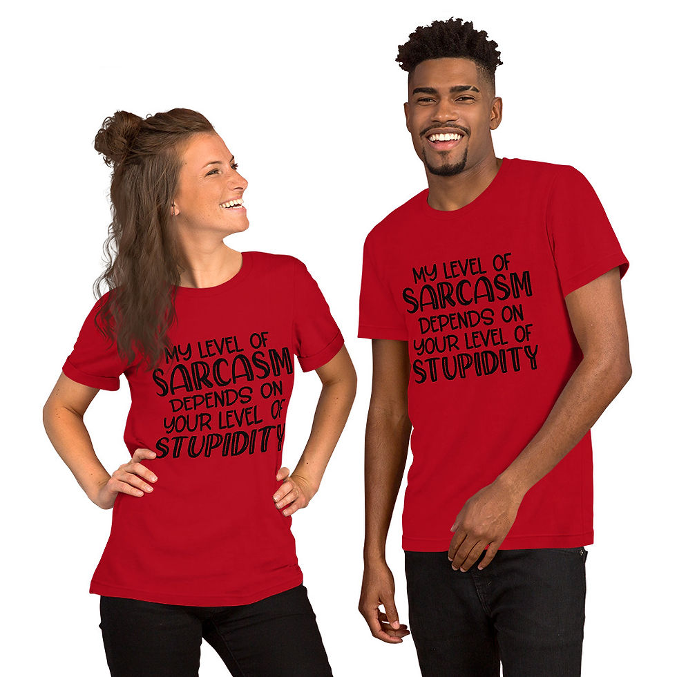 Thumbnail: My Level of Sarcasm Depends on Your Level of Stupidity Short-Sleeve T-Shirt